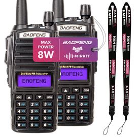 Рацiя Baofeng UV-82, UHF/VHF, комплект 2 шт., 5 Вт, 1800 мАч + Ремiнець на шию