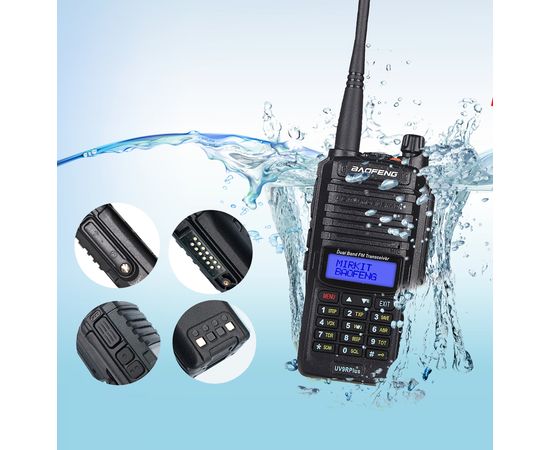 Рація Baofeng UV-9R Plus 8W, Li-ion 1800 маг UHF/ VHF, IP67