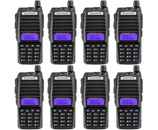 Комплект из 8 восьми Раций Baofeng UV-82 8 Ватт
